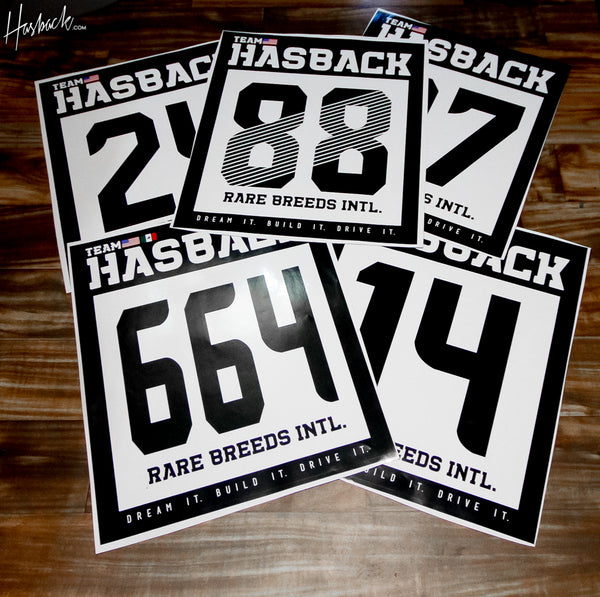 Hasback Track Number Race door Sticker