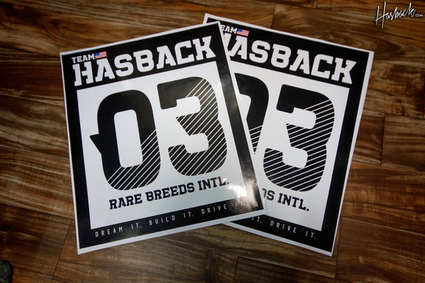 Hasback Track Number Race door Sticker